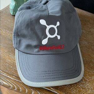 EUC Orangetheory Burn for ALS Gray Cap with Embroidered Logo and Red Text